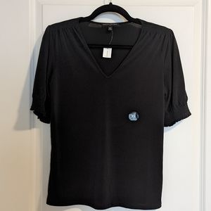 Banana Republic black short sleeved blouse
